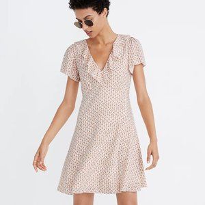 NWT Madewell Ruffle Flutter-Sleeve Dress